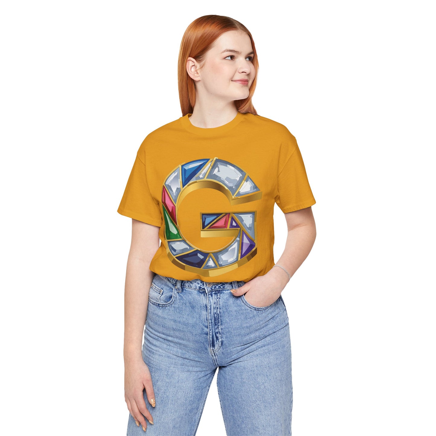 Letter Shirt, Shirt with Letters, Tee Shirt with Gold Letter, Shirt with Antique Letters
