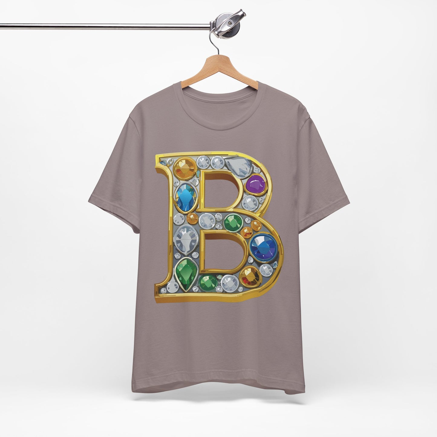 Letter Shirt, Shirt with Letters, Tee Shirt with Gold Letter, Shirt with Antique Letters