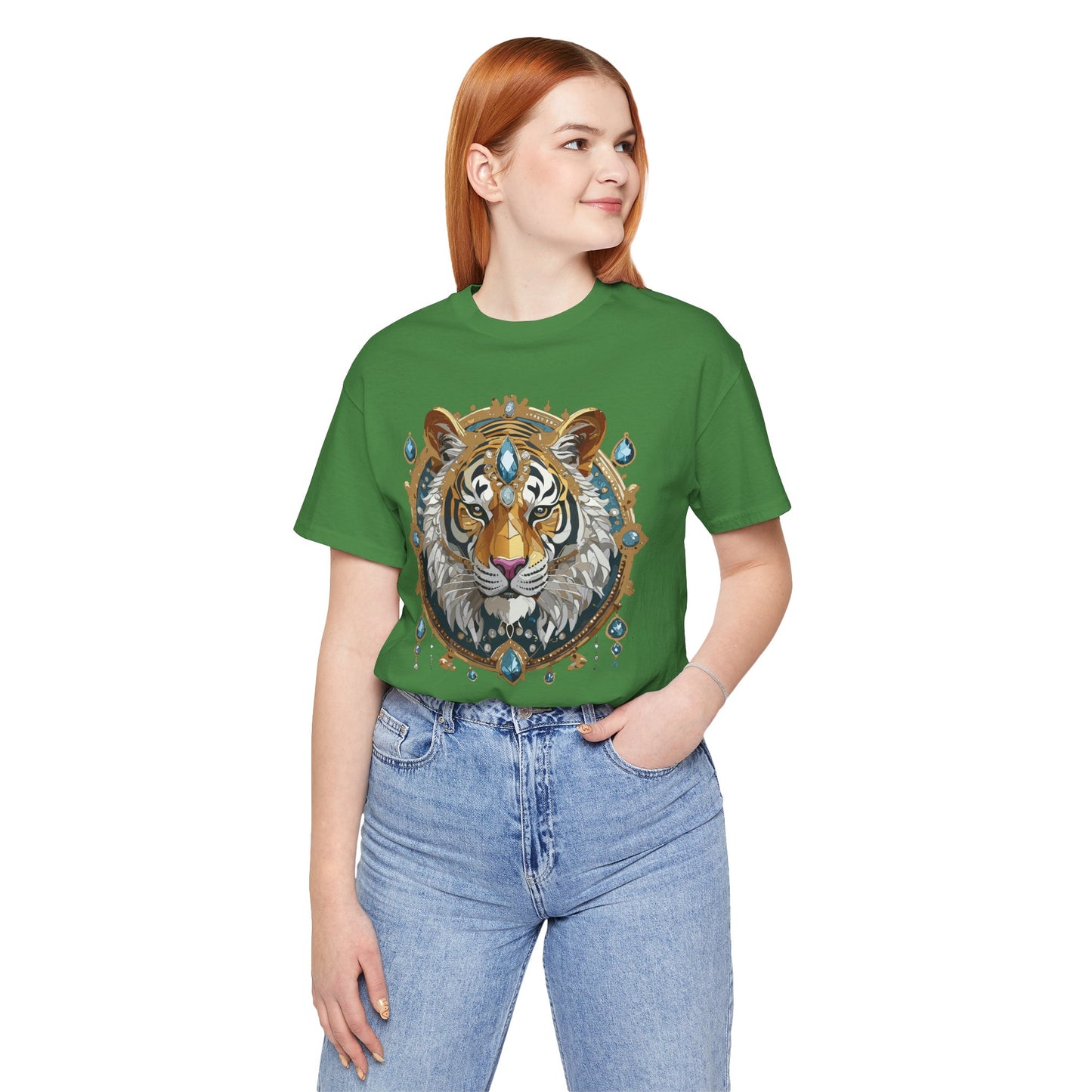 Animal Shirt, Shirt with Animal, Tee Shirt with Gold Animal Medal, Shirt with Antique Animal Medallion