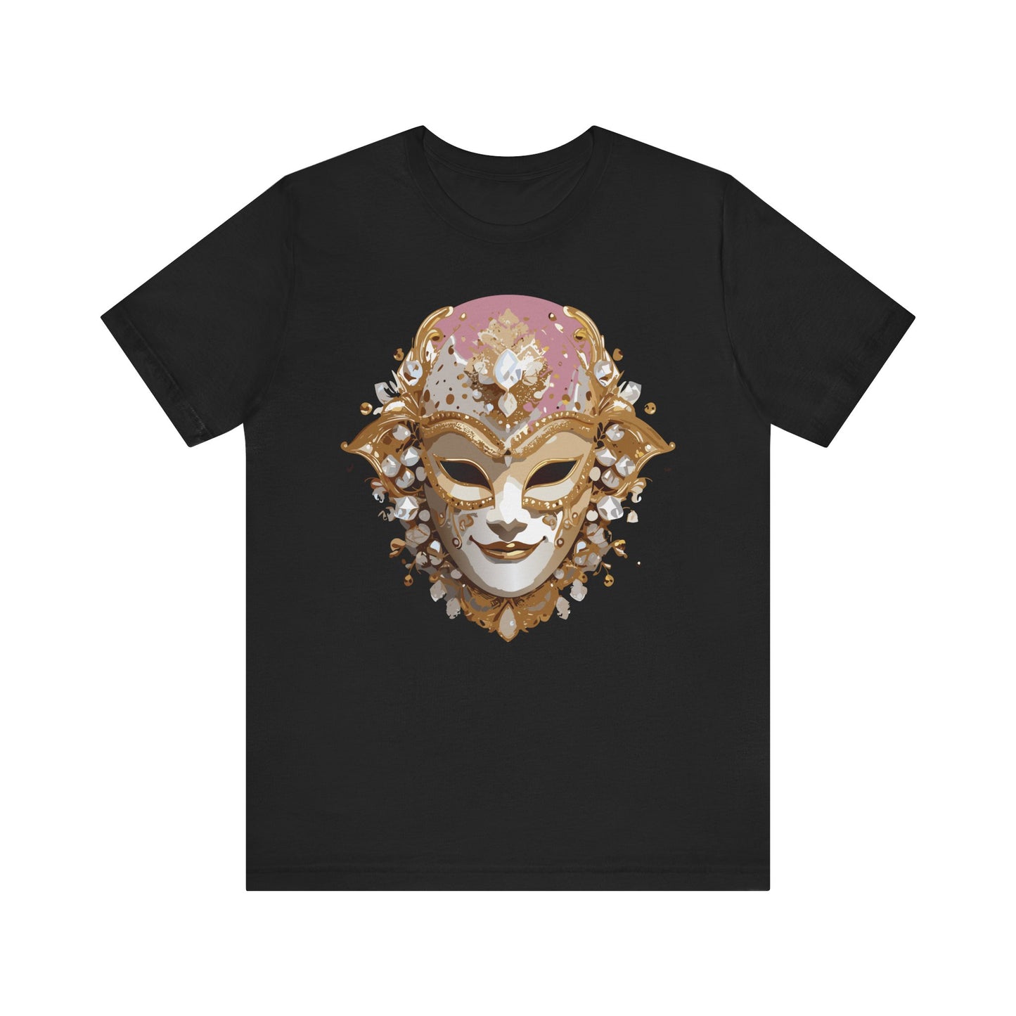 Mask Shirt, Shirt with Mask, Tee Shirt with Gold Face