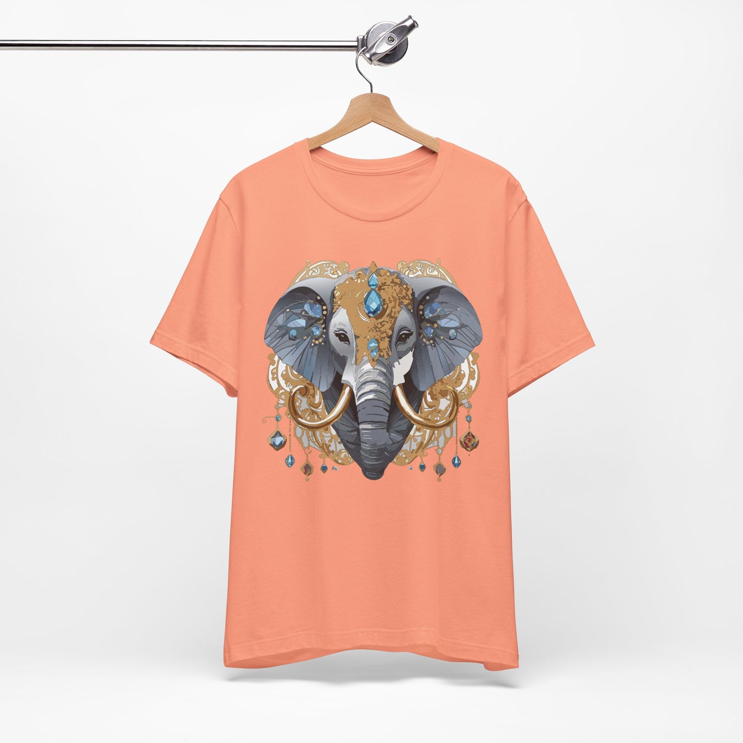 Animal Shirt, Shirt with Animal, Tee Shirt with Gold Animal Medal, Shirt with Antique Animal Medallion