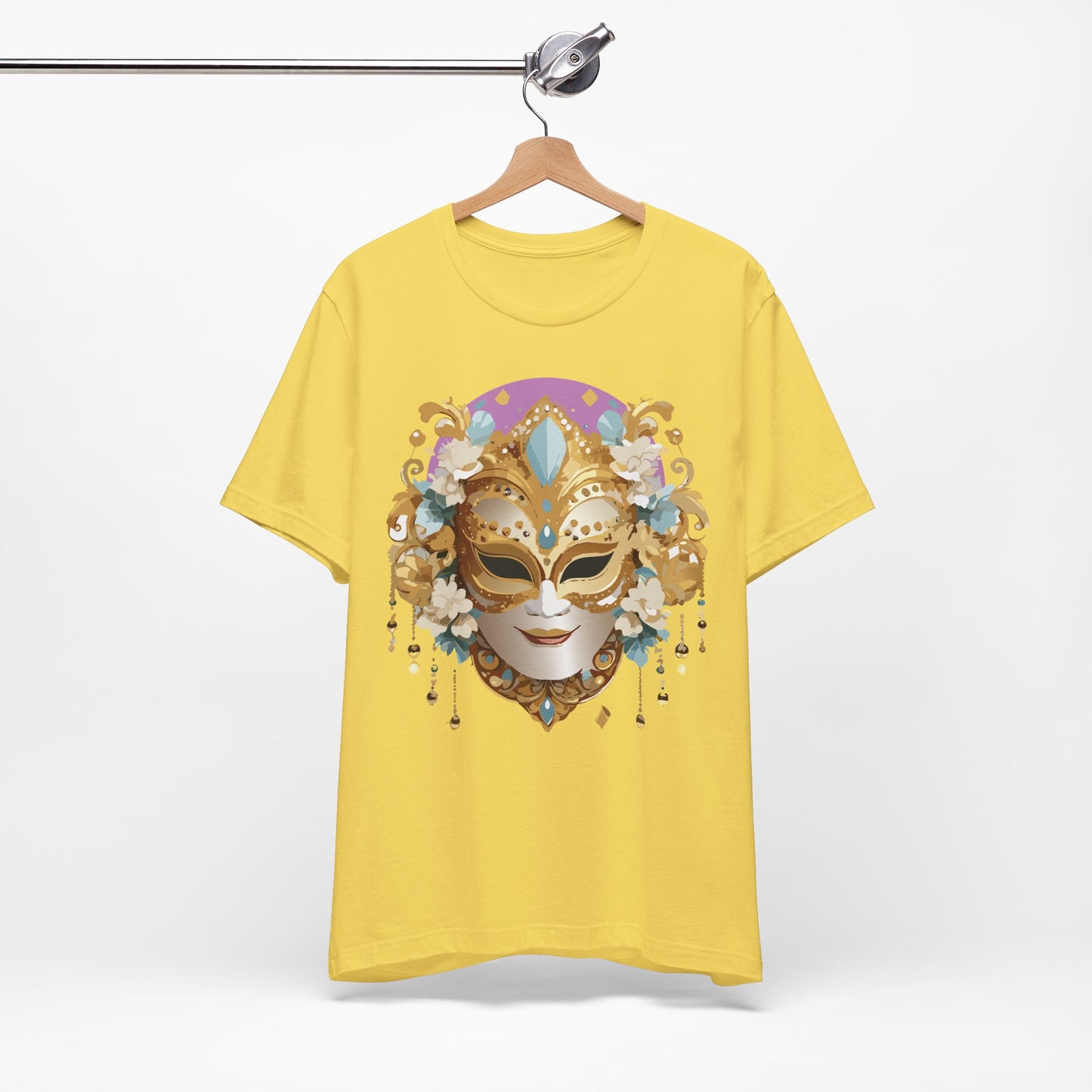 Mask Shirt, Shirt with Mask, Tee Shirt with Gold Face