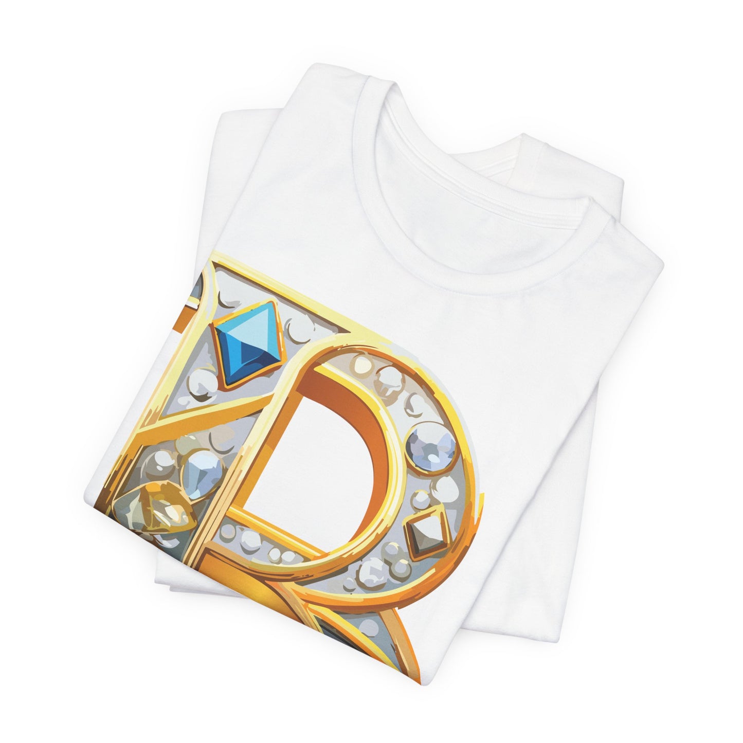 Letter Shirt, Shirt with Letters, Tee Shirt with Gold Letter, Shirt with Antique Letters