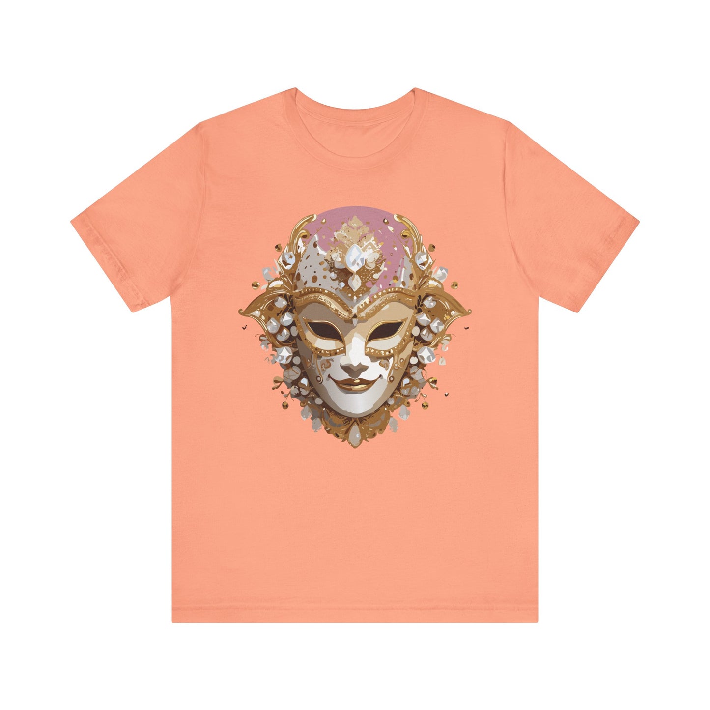Mask Shirt, Shirt with Mask, Tee Shirt with Gold Face