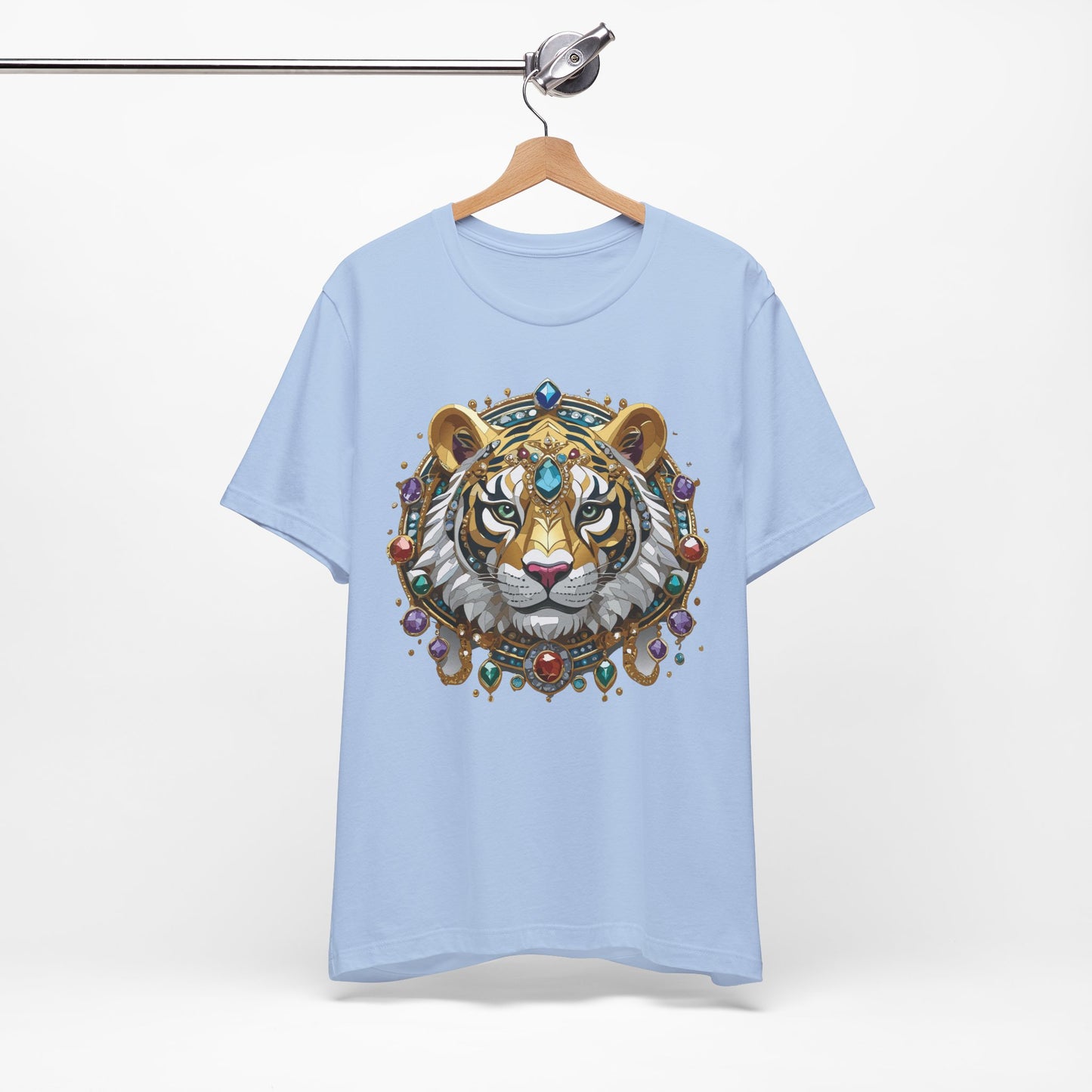 Animal Shirt, Shirt with Animal, Tee Shirt with Gold Animal Medal, Shirt with Antique Animal Medallion