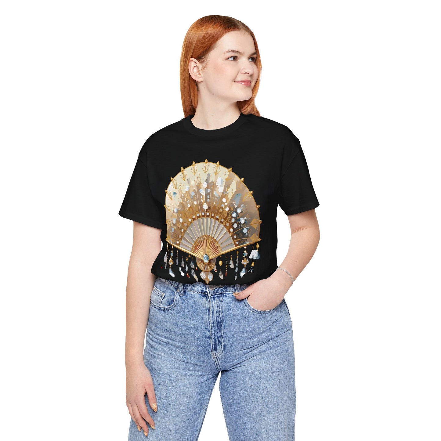 Fan shirt, Shirt with Fan, Tee Shirt with Gold Blower