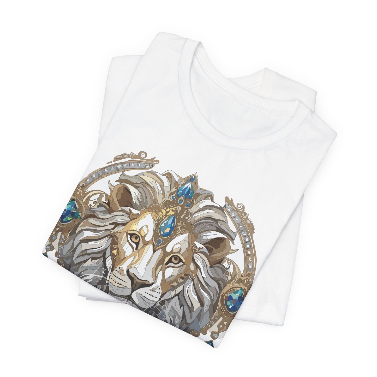 Animal Shirt, Shirt with Animal, Tee Shirt with Gold Animal Medal, Shirt with Antique Animal Medallion