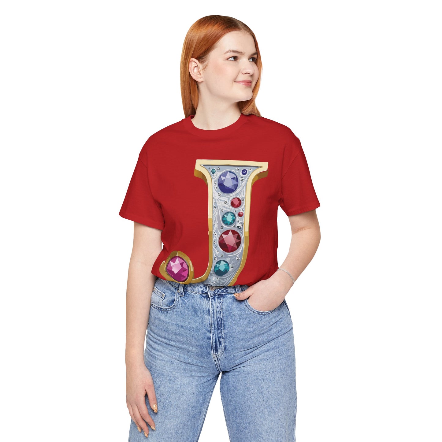 Letter Shirt, Shirt with Letters, Tee Shirt with Gold Letter, Shirt with Antique Letters