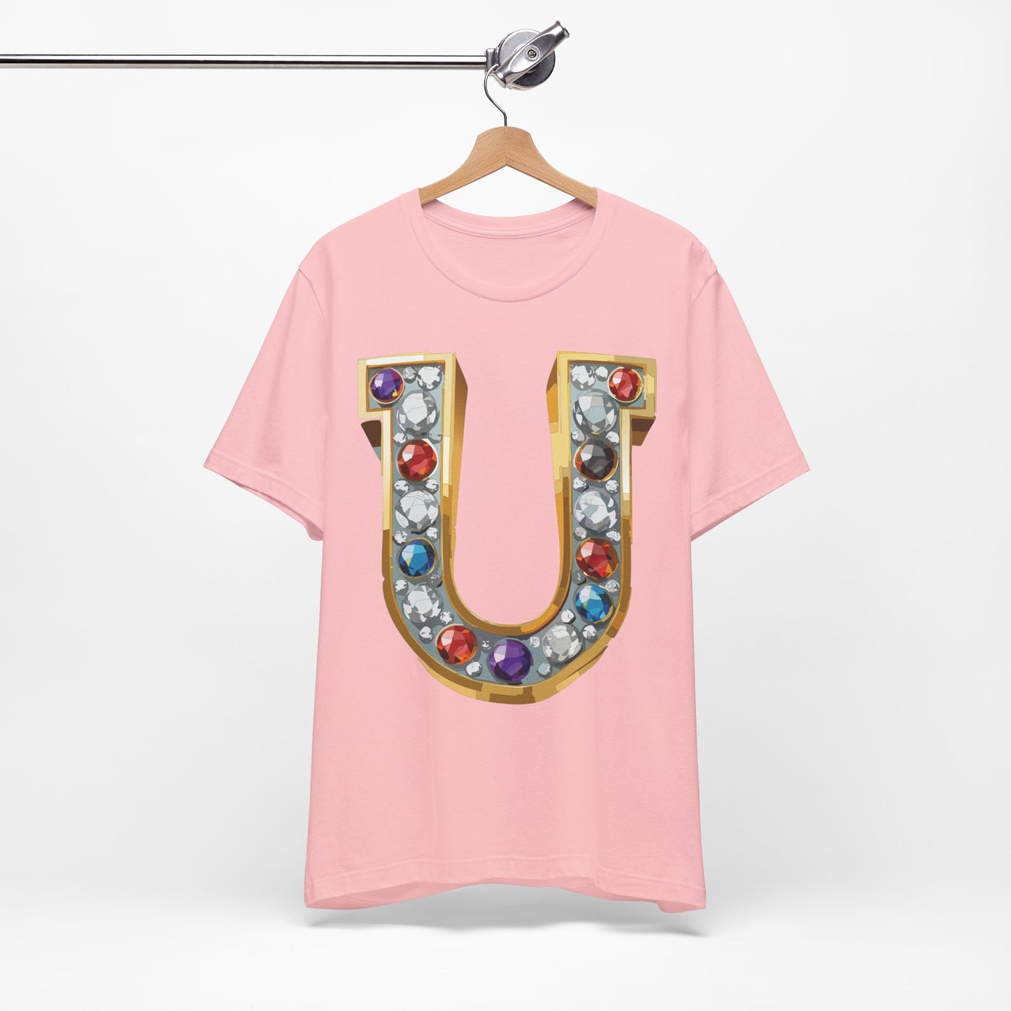 Letter Shirt, Shirt with Letters, Tee Shirt with Gold Letter, Shirt with Antique Letters