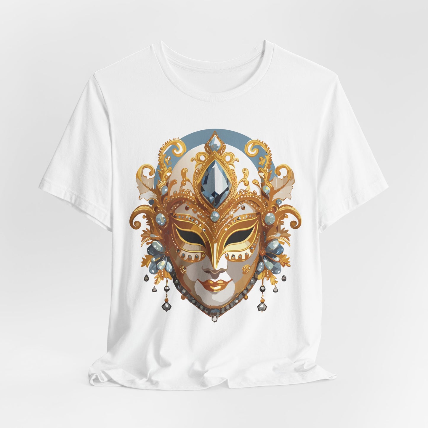 Mask Shirt, Shirt with Mask, Tee Shirt with Gold Face