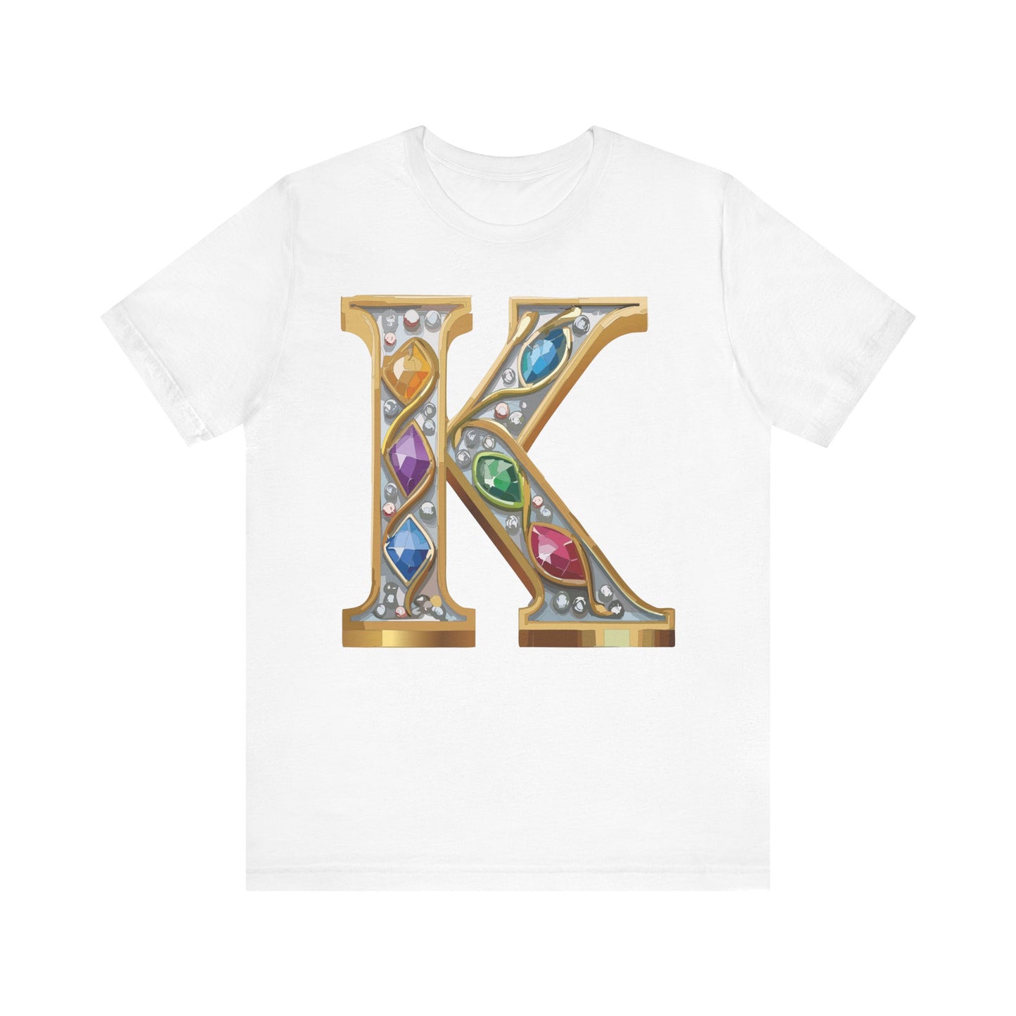 Letter Shirt, Shirt with Letters, Tee Shirt with Gold Letter, Shirt with Antique Letters