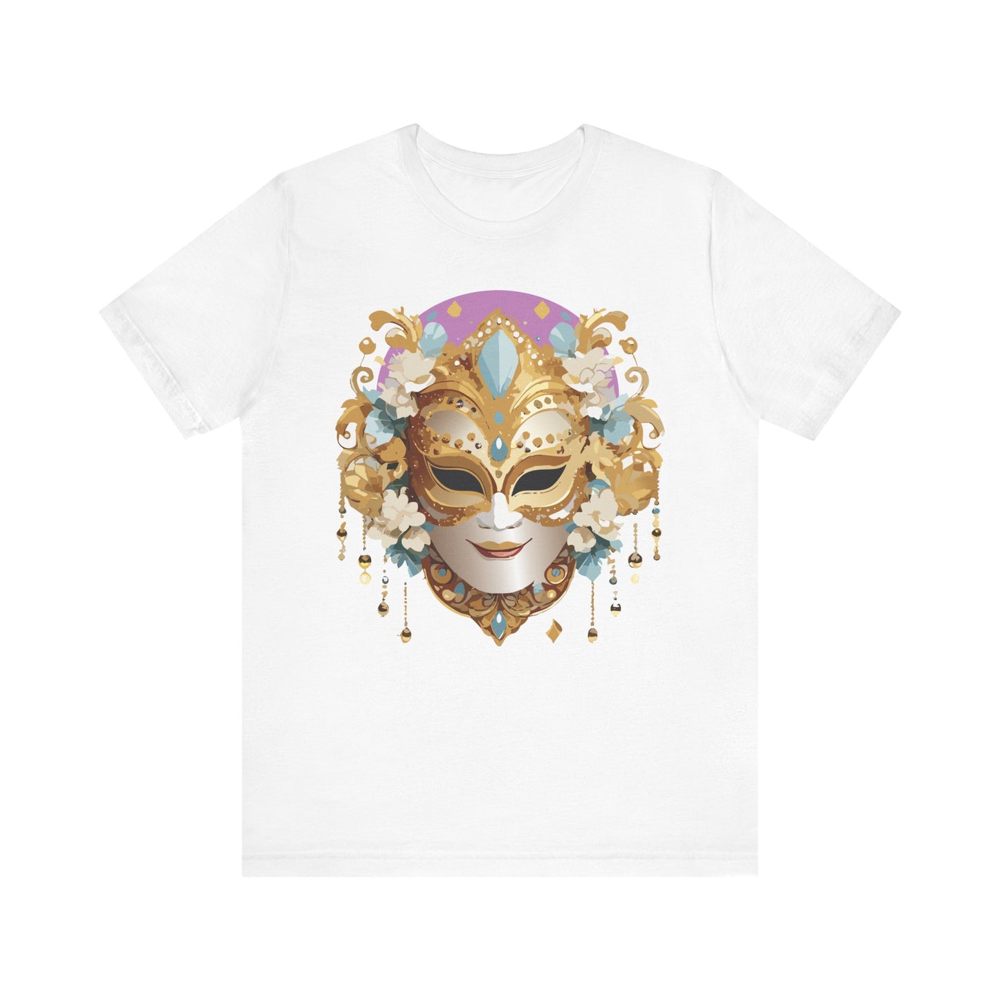 Mask Shirt, Shirt with Mask, Tee Shirt with Gold Face