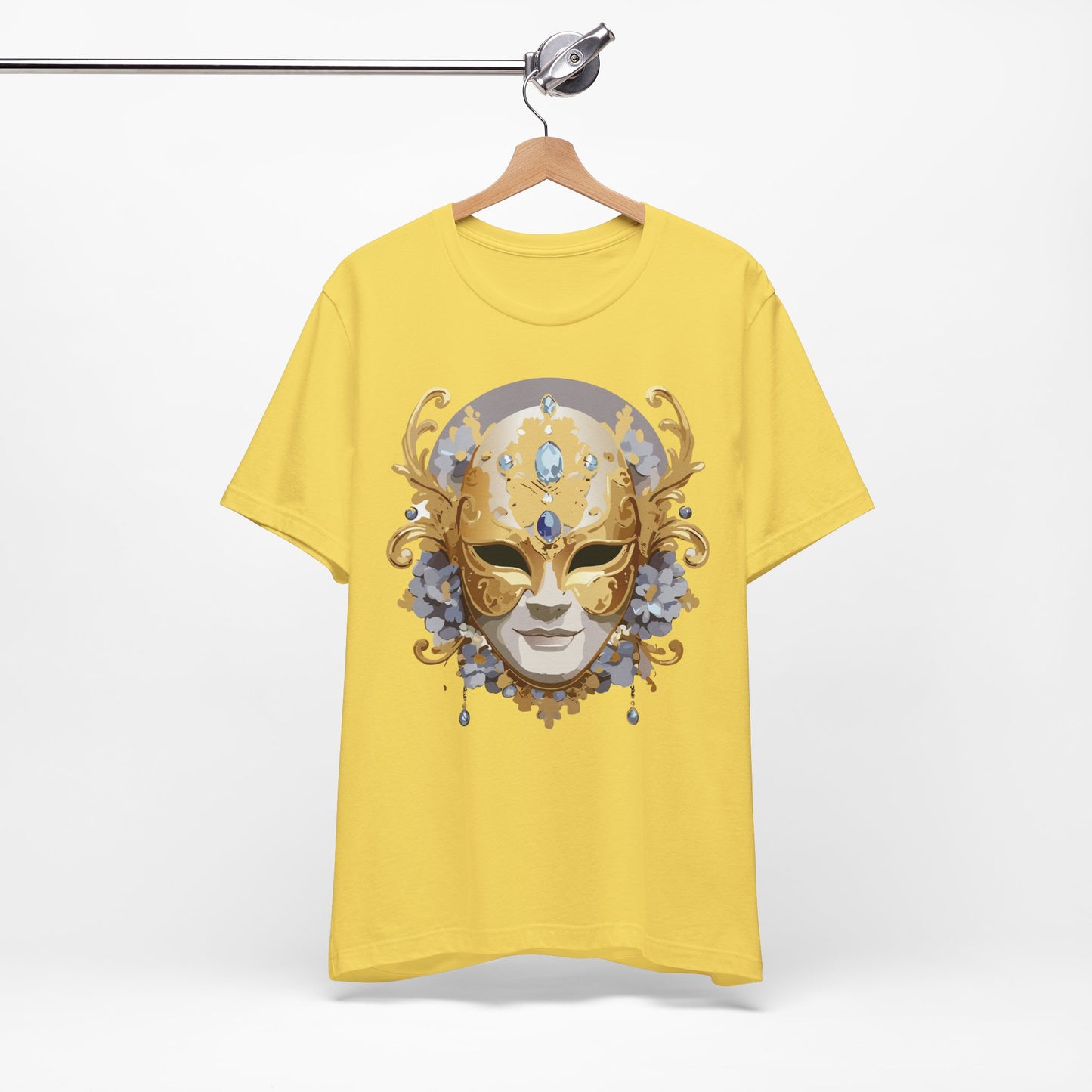 Mask Shirt, Shirt with Mask, Tee Shirt with Gold Face