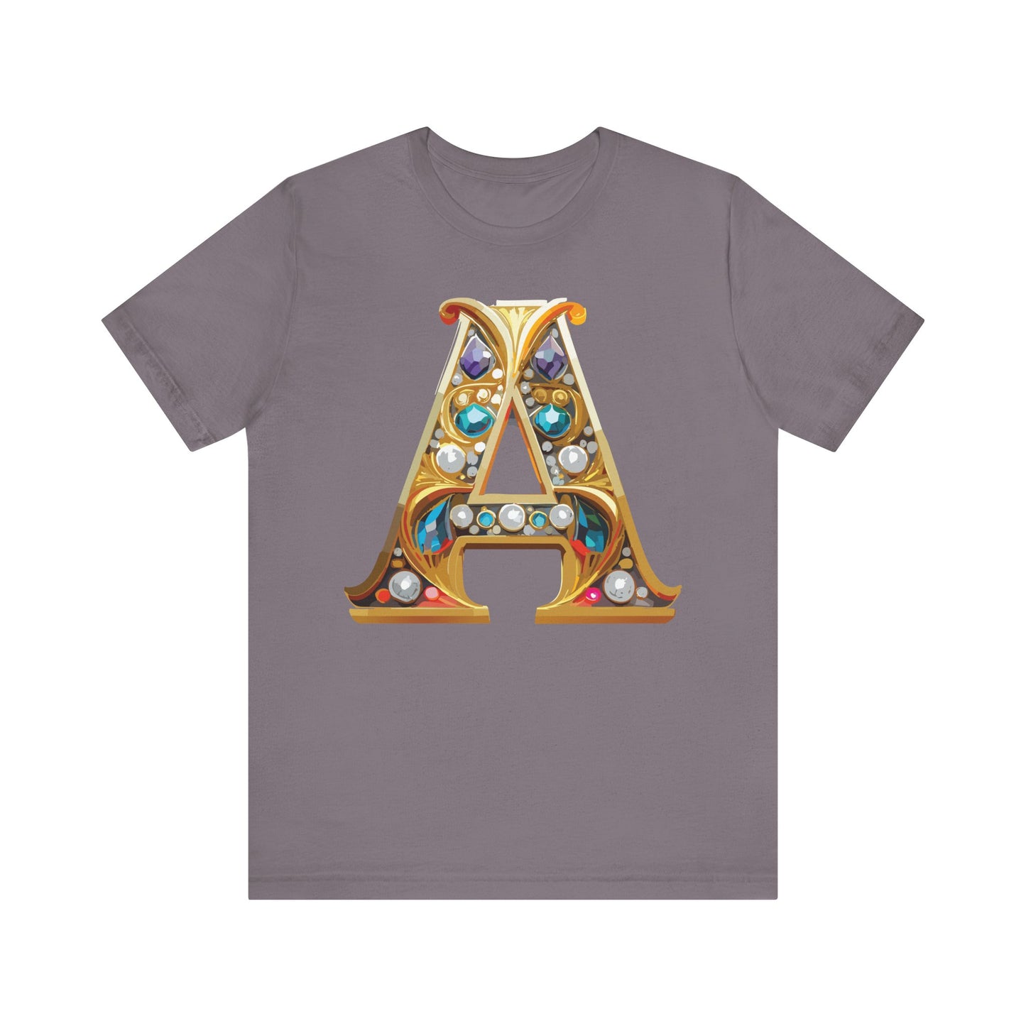 Letter Shirt, Shirt with Letters, Tee Shirt with Gold Letter, Shirt with Antique Letters