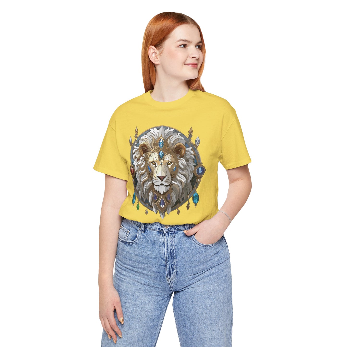 Animal Shirt, Shirt with Animal, Tee Shirt with Gold Animal Medal, Shirt with Antique Animal Medallion