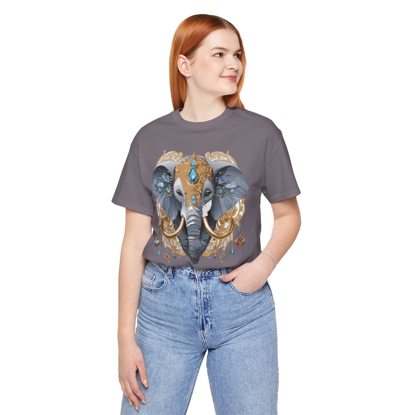 Animal Shirt, Shirt with Animal, Tee Shirt with Gold Animal Medal, Shirt with Antique Animal Medallion