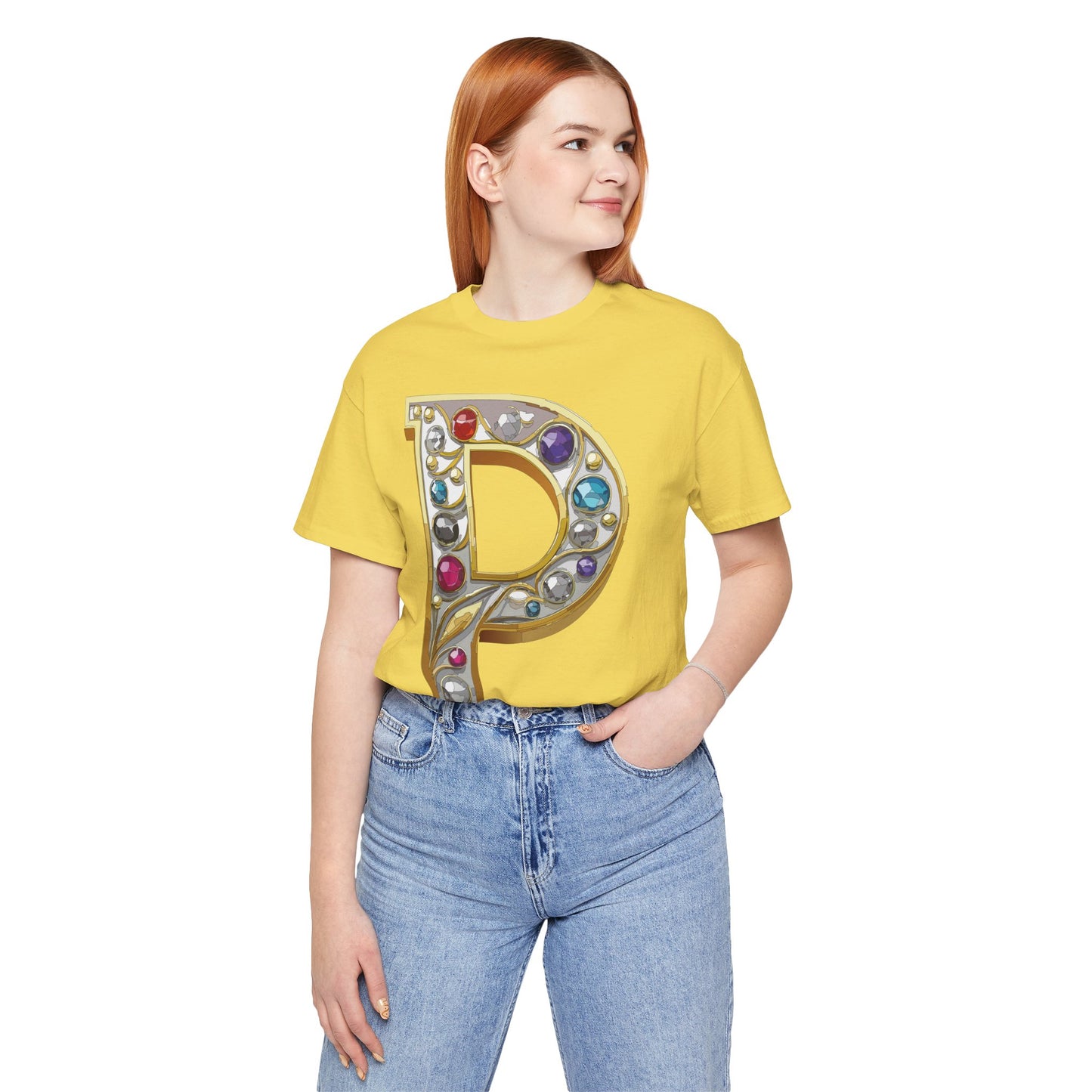 Letter Shirt, Shirt with Letters, Tee Shirt with Gold Letter, Shirt with Antique Letters
