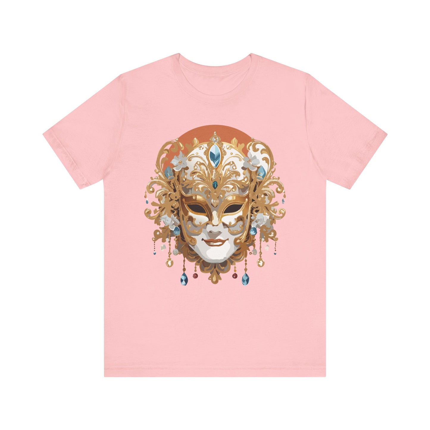 Mask Shirt, Shirt with Mask, Tee Shirt with Gold Face