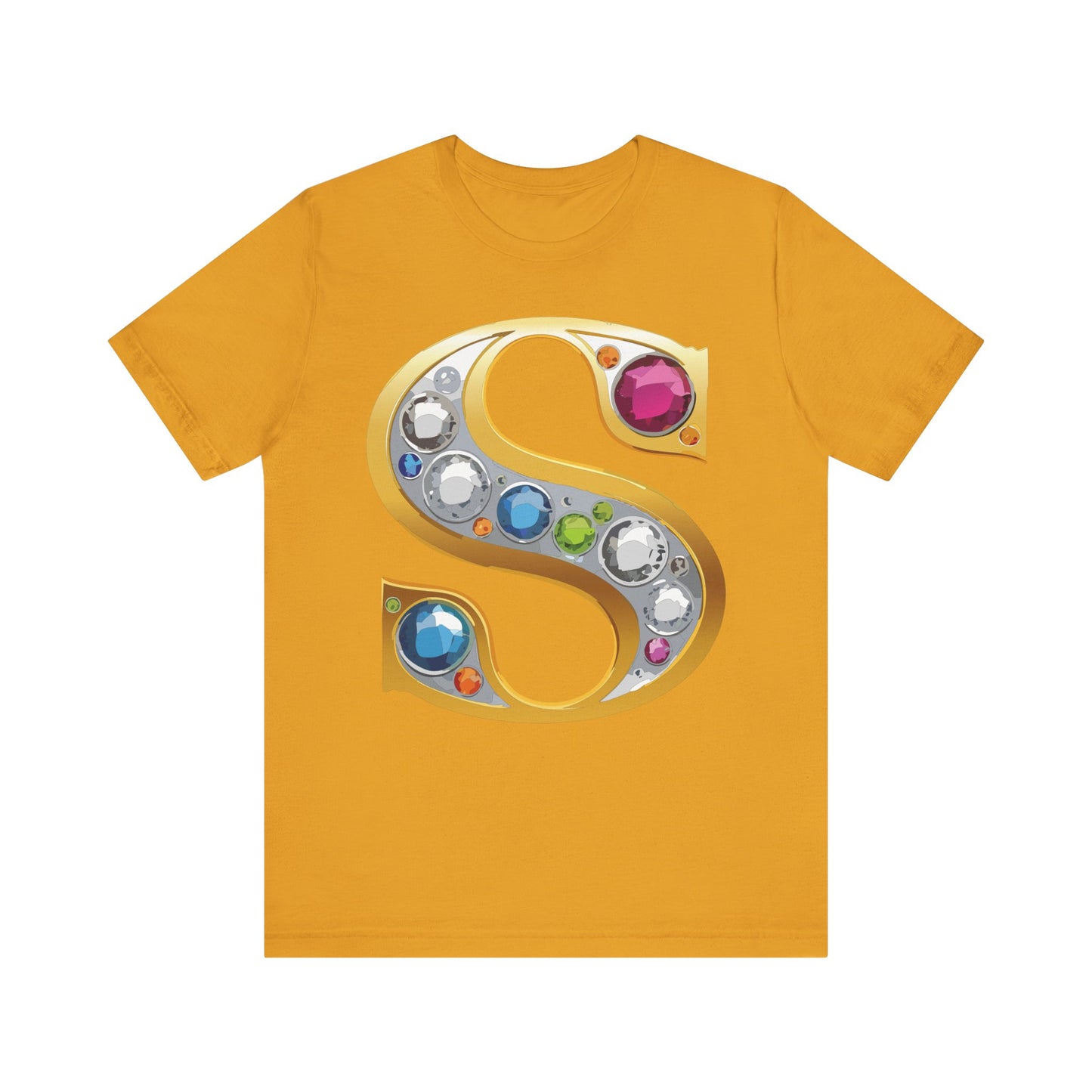 Letter Shirt, Shirt with Letters, Tee Shirt with Gold Letter, Shirt with Antique Letters