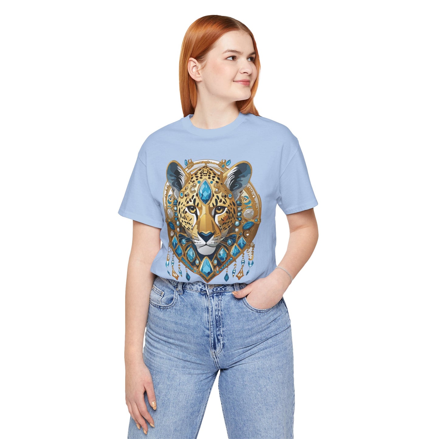 Animal Shirt, Shirt with Animal, Tee Shirt with Gold Animal Medal, Shirt with Antique Animal Medallion