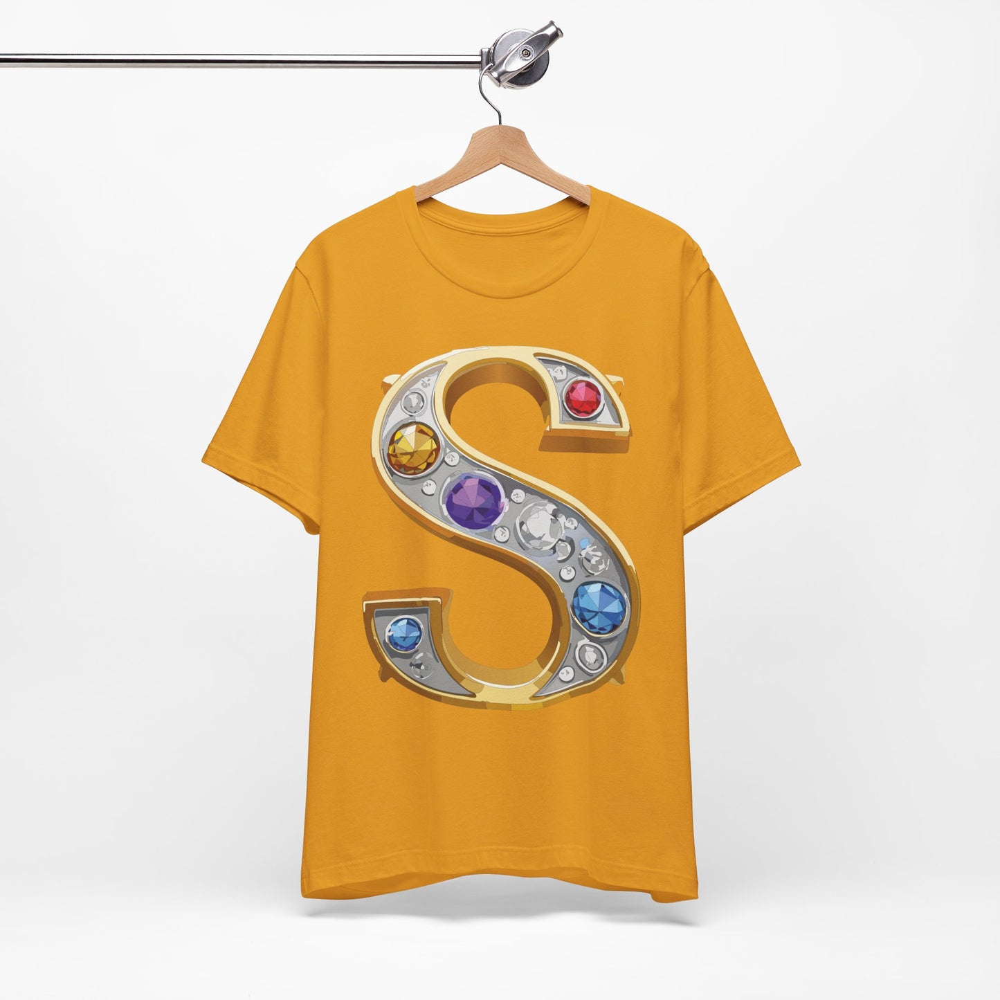 Letter Shirt, Shirt with Letters, Tee Shirt with Gold Letter, Shirt with Antique Letters