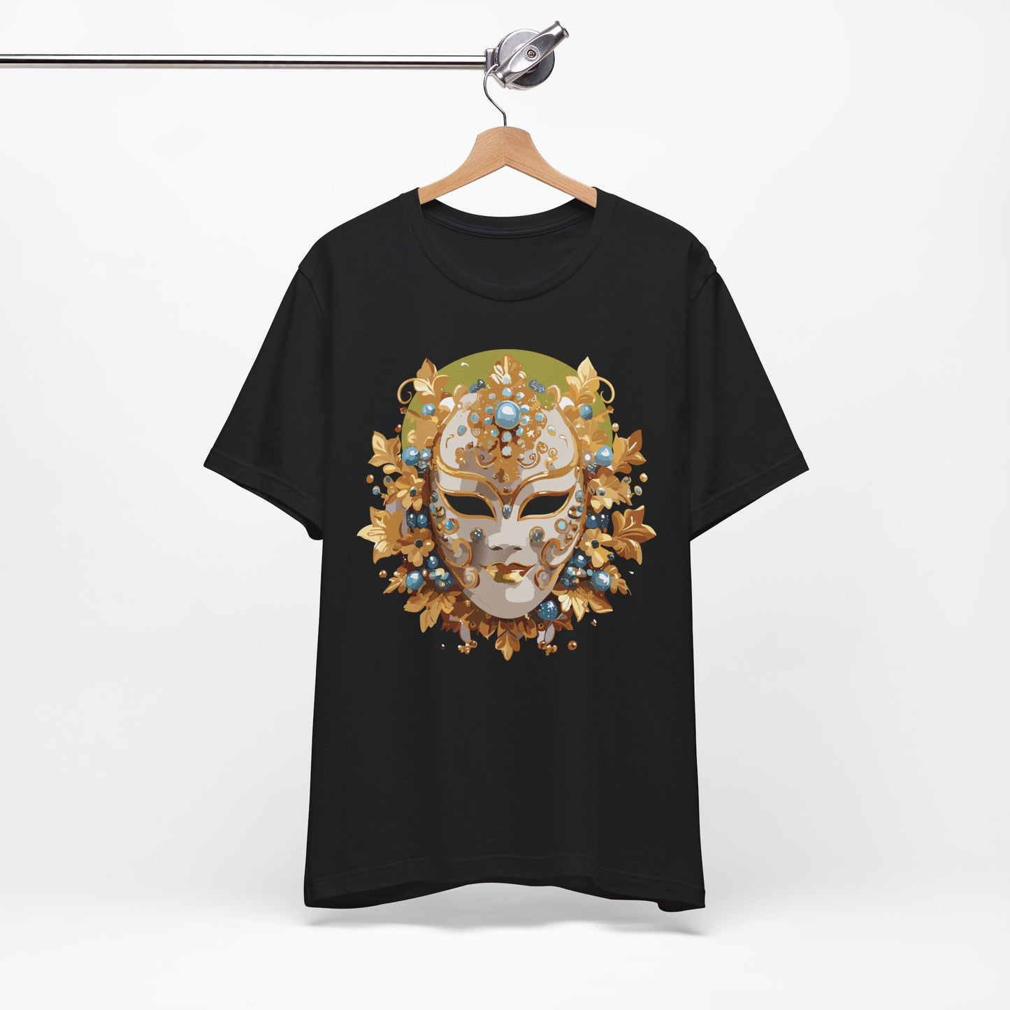 Mask Shirt, Shirt with Mask, Tee Shirt with Gold Face