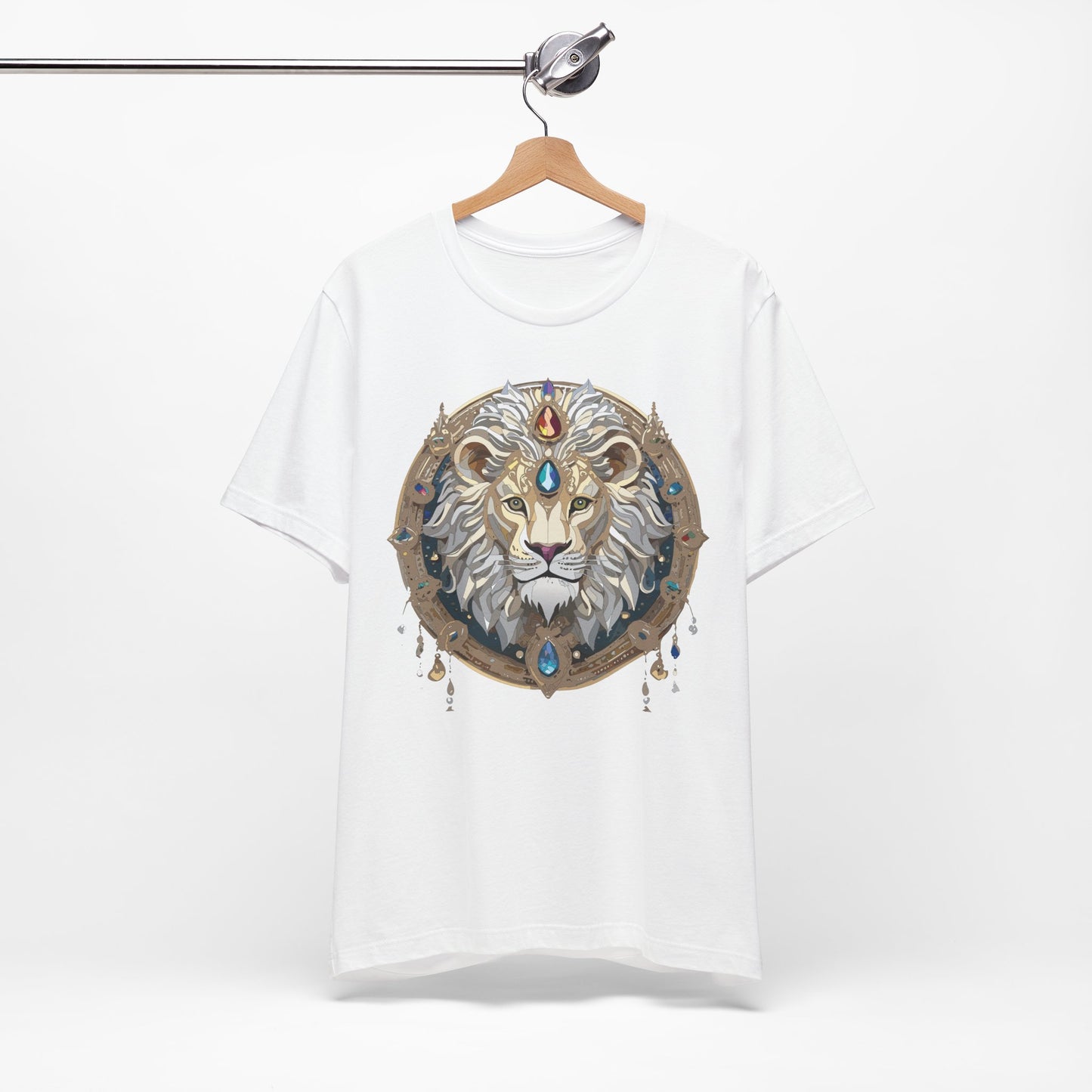 Animal Shirt, Shirt with Animal, Tee Shirt with Gold Animal Medal, Shirt with Antique Animal Medallion