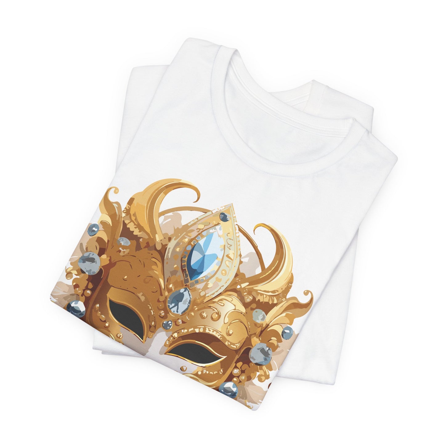 Mask Shirt, Shirt with Mask, Tee Shirt with Gold Face