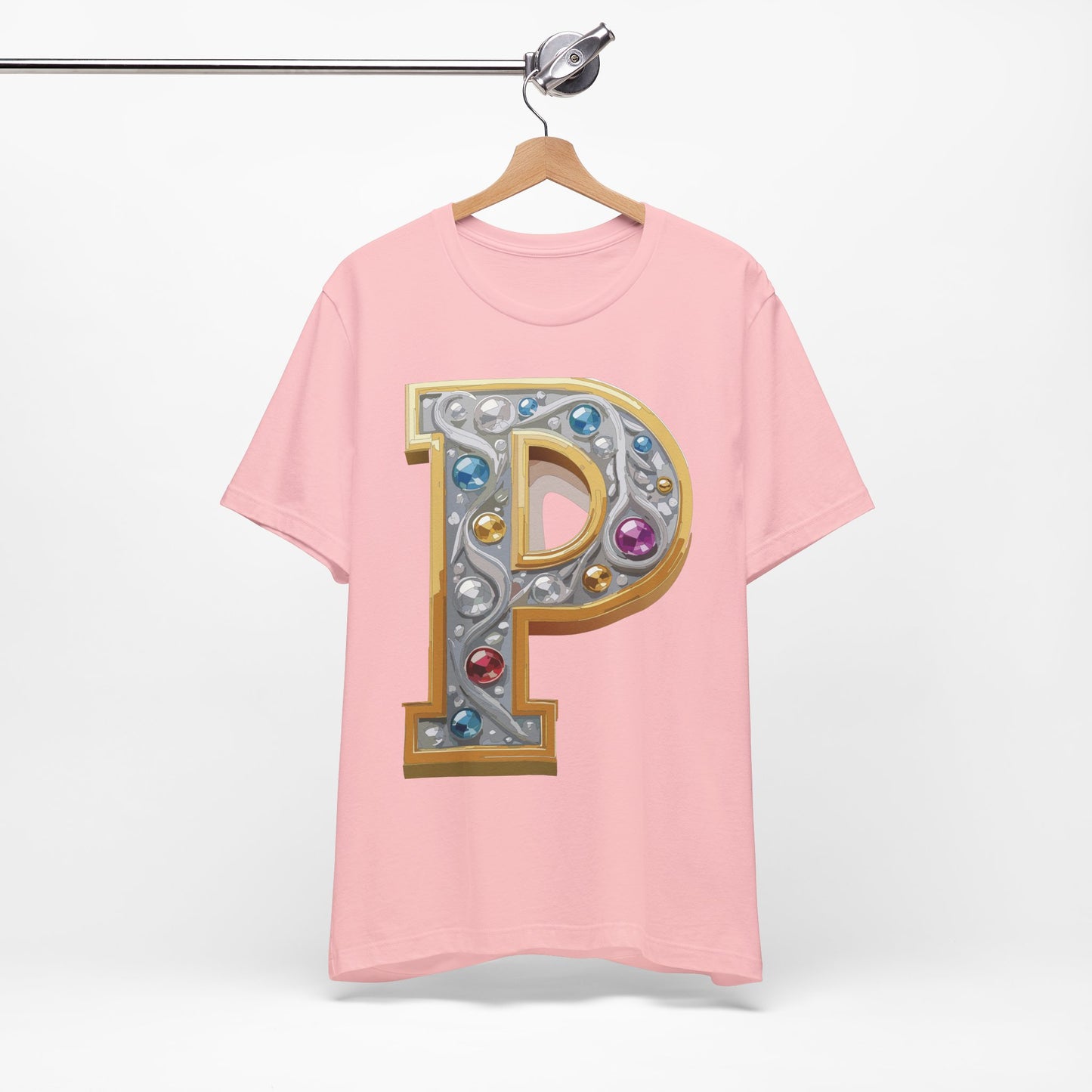 Letter Shirt, Shirt with Letters, Tee Shirt with Gold Letter, Shirt with Antique Letters