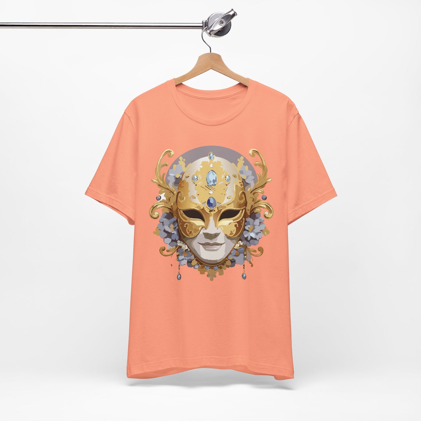 Mask Shirt, Shirt with Mask, Tee Shirt with Gold Face