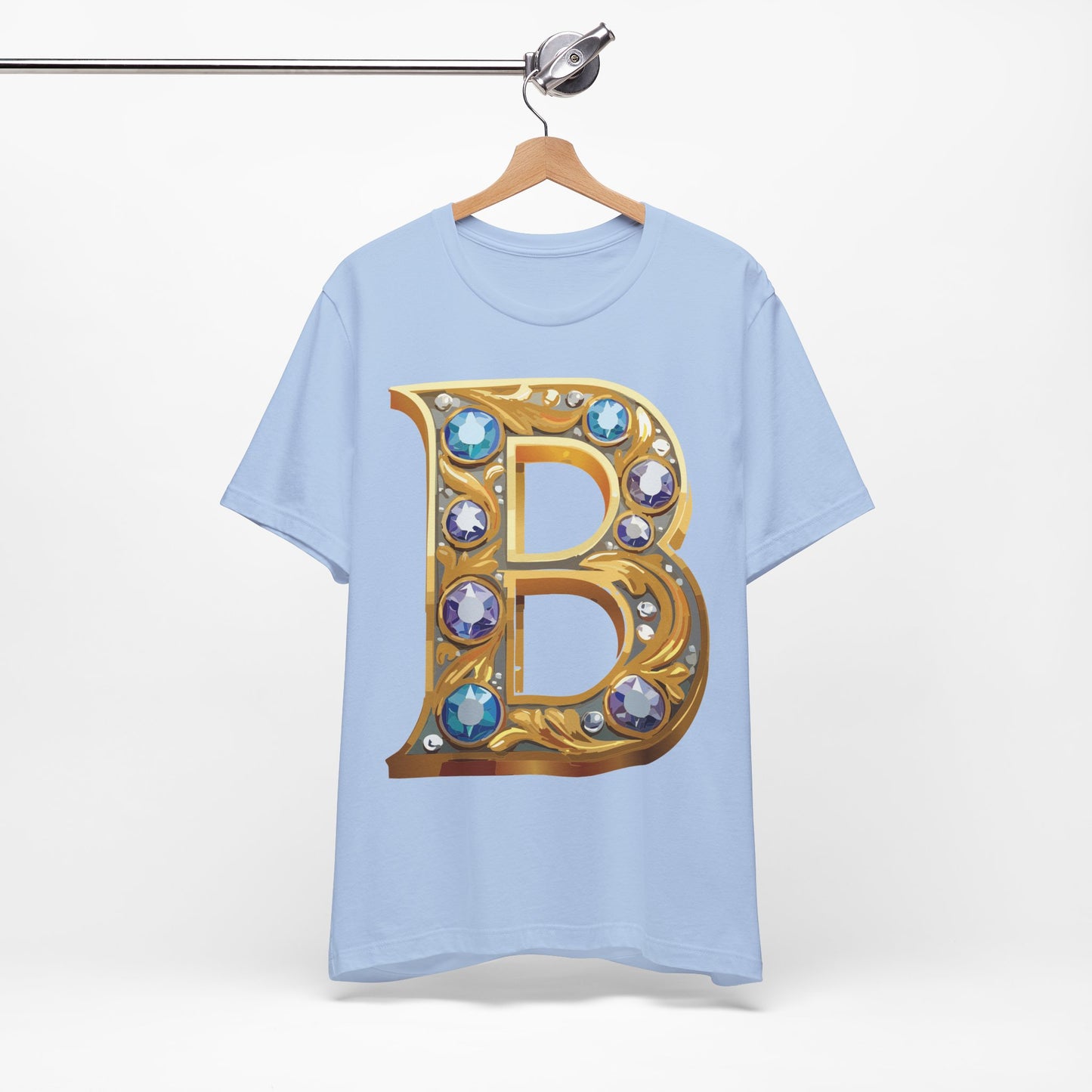 Letter Shirt, Shirt with Letters, Tee Shirt with Gold Letter, Shirt with Antique Letters