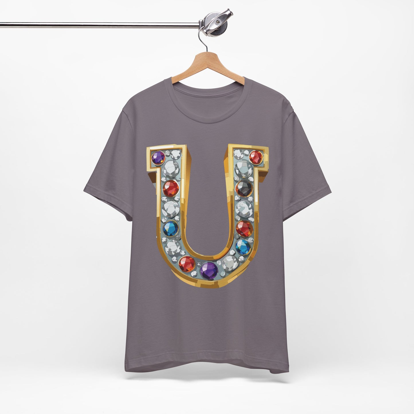 Letter Shirt, Shirt with Letters, Tee Shirt with Gold Letter, Shirt with Antique Letters