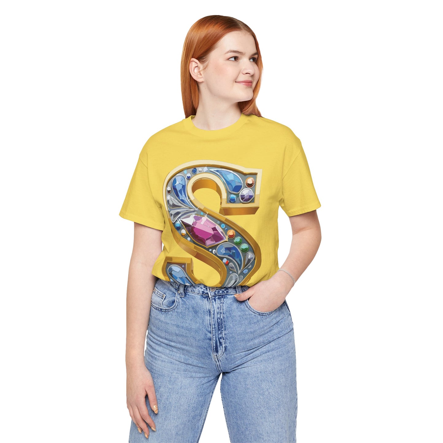 Letter Shirt, Shirt with Letters, Tee Shirt with Gold Letter, Shirt with Antique Letters