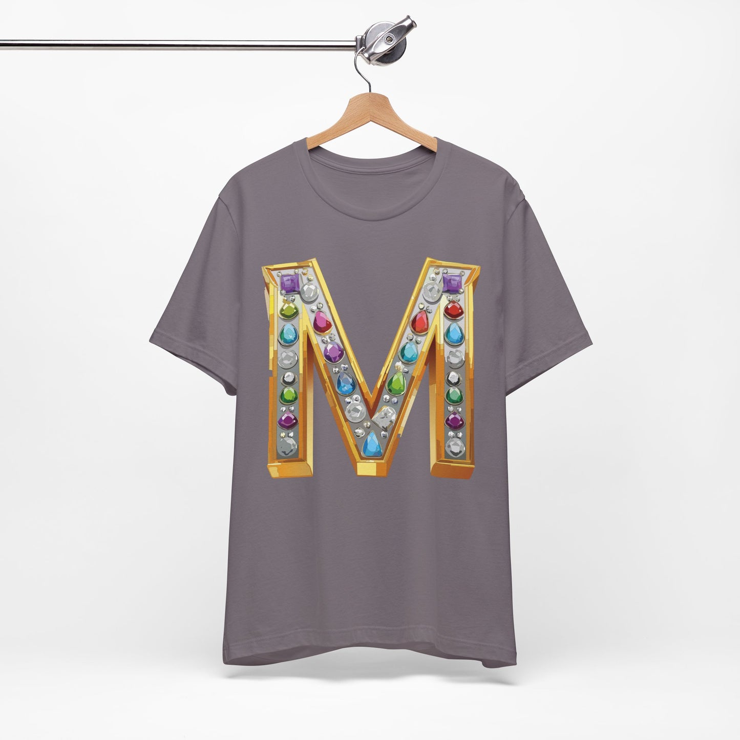 Letter Shirt, Shirt with Letters, Tee Shirt with Gold Letter, Shirt with Antique Letters