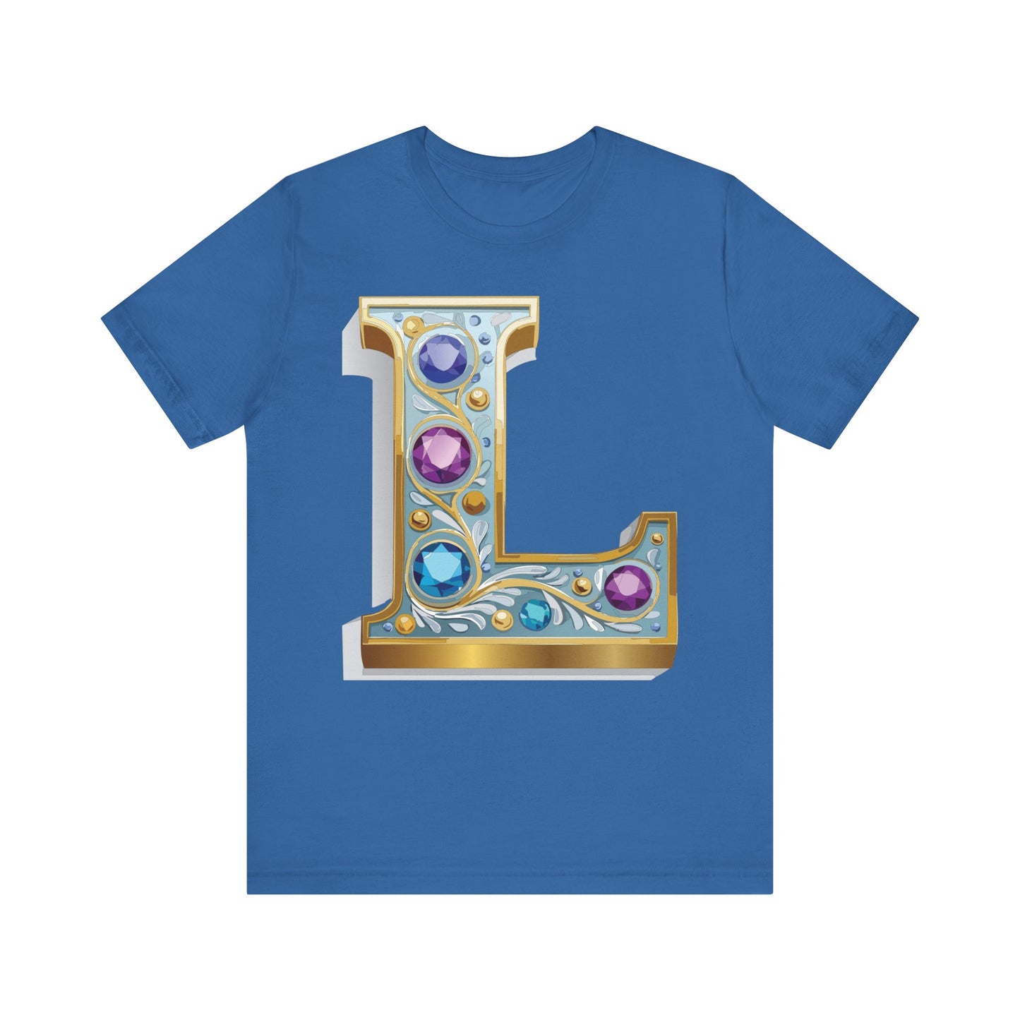 Letter Shirt, Shirt with Letters, Tee Shirt with Gold Letter, Shirt with Antique Letters