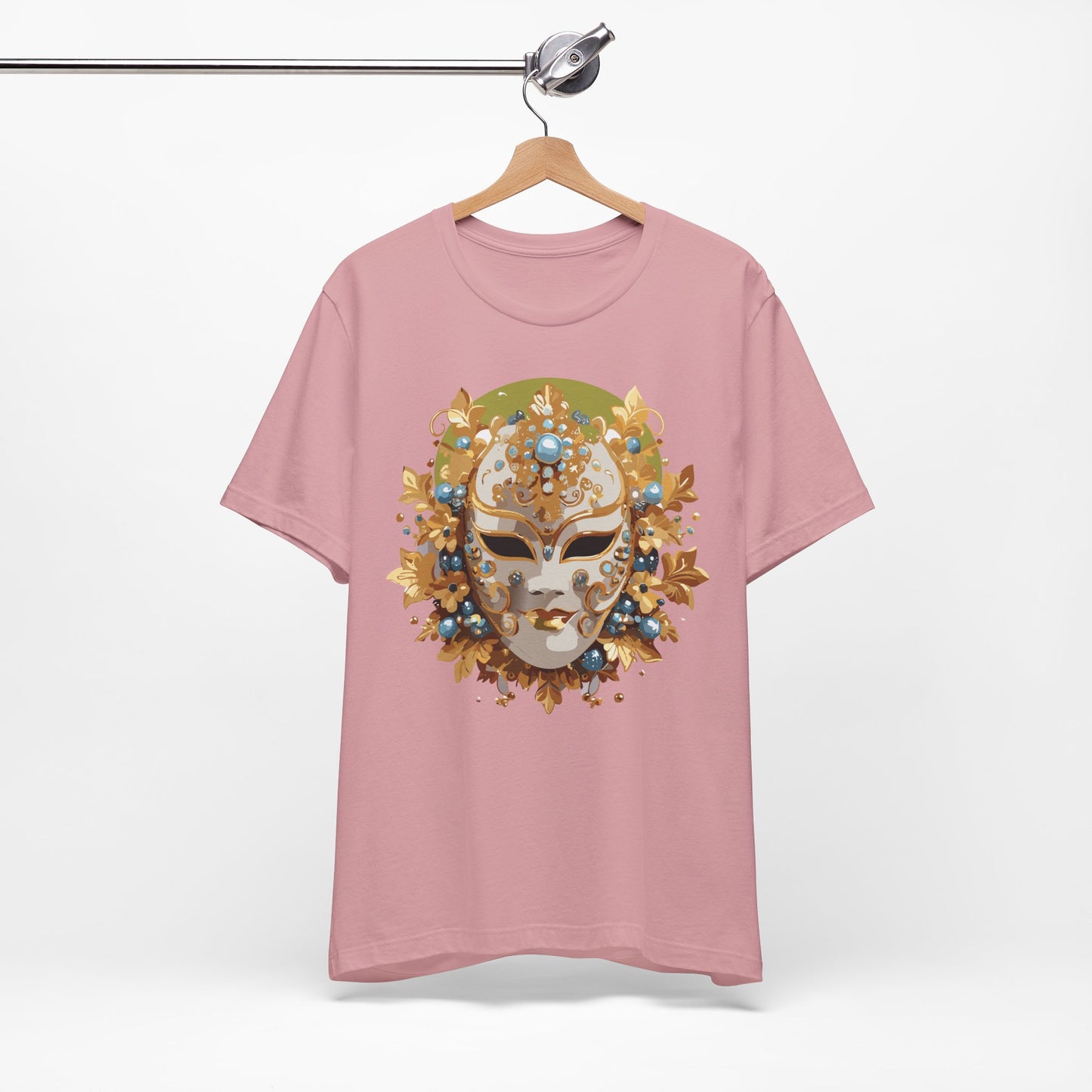 Mask Shirt, Shirt with Mask, Tee Shirt with Gold Face
