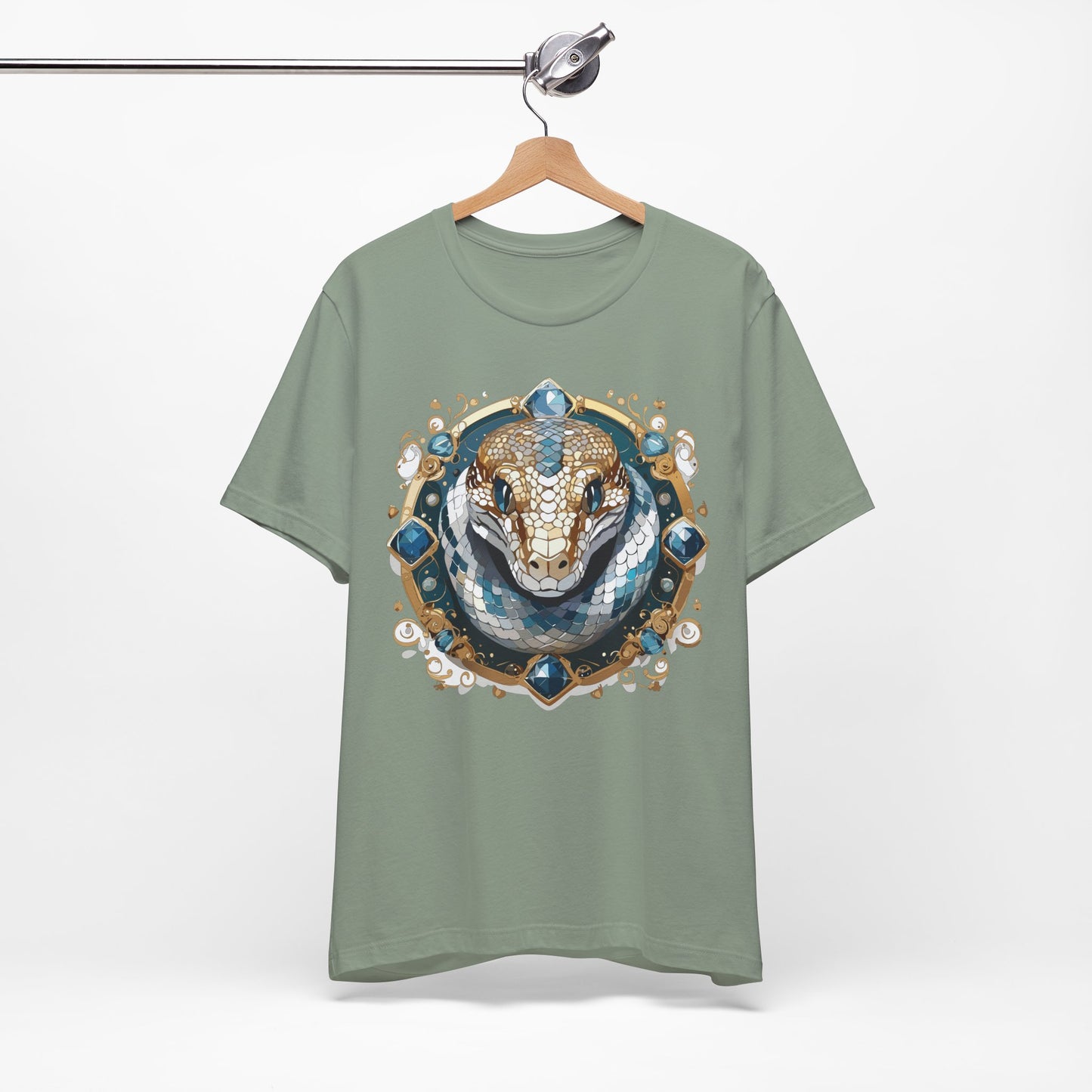 Animal Shirt, Shirt with Animal, Tee Shirt with Gold Animal Medal, Shirt with Antique Animal Medallion