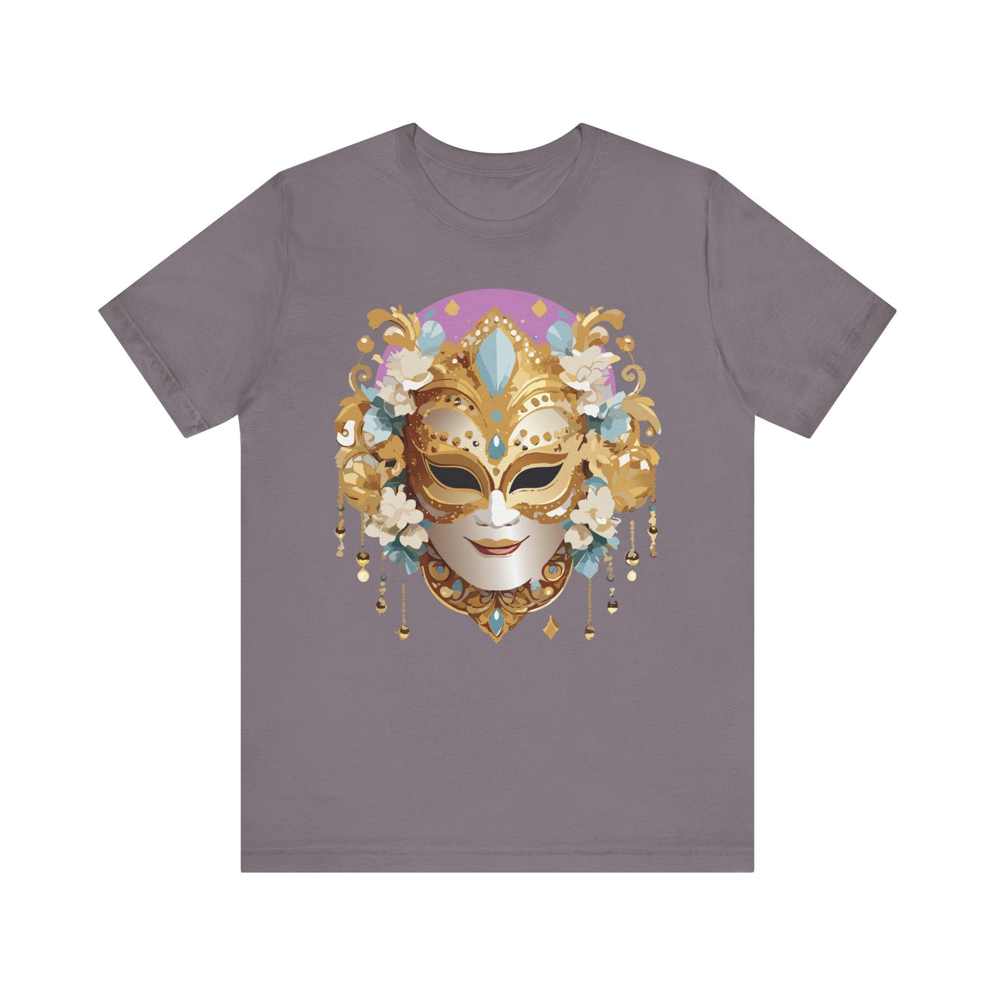 Mask Shirt, Shirt with Mask, Tee Shirt with Gold Face