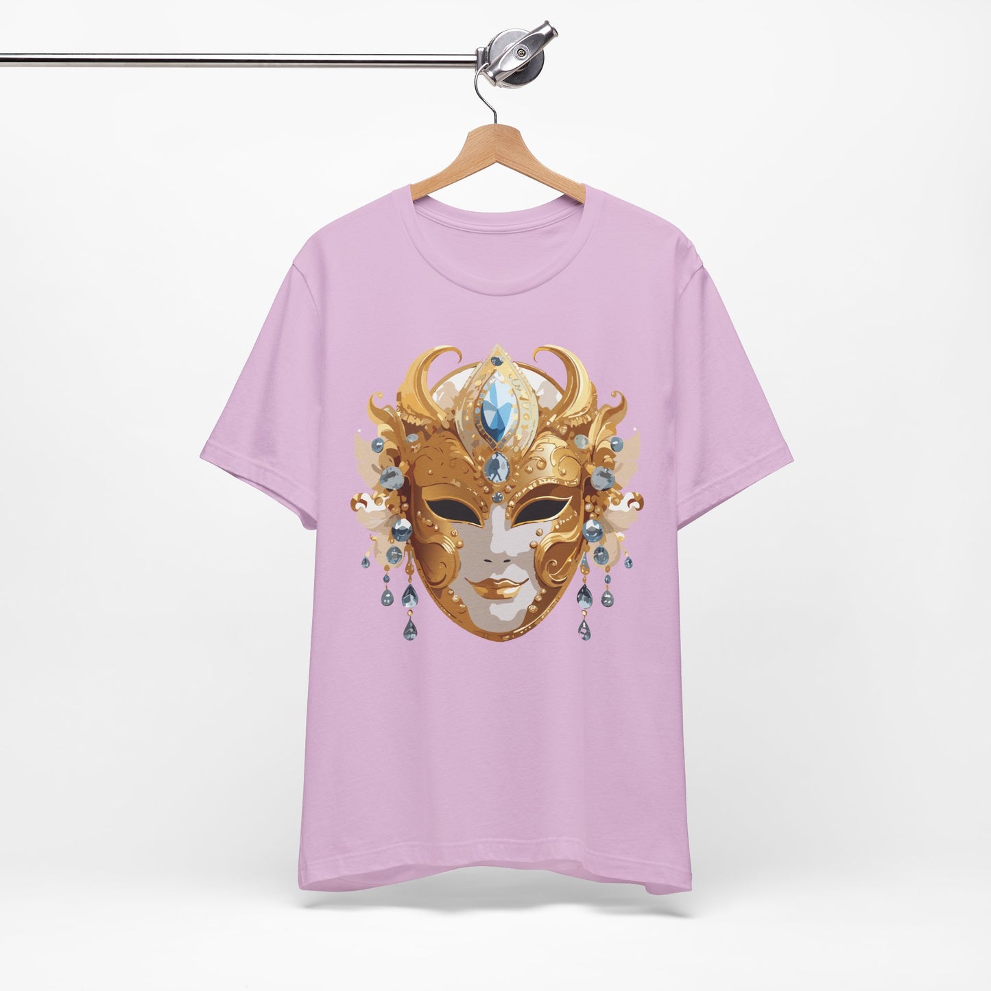 Mask Shirt, Shirt with Mask, Tee Shirt with Gold Face