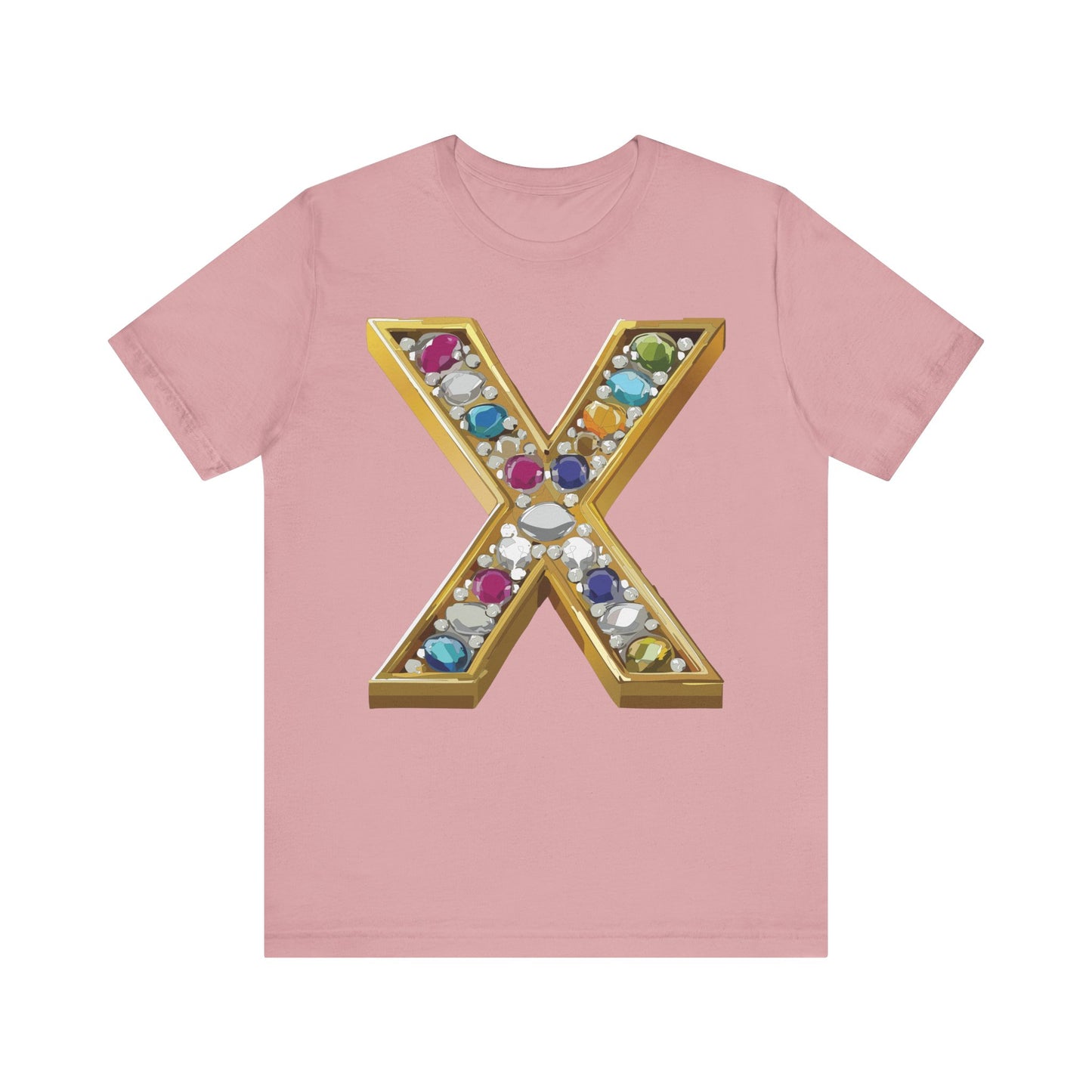 Letter Shirt, Shirt with Letters, Tee Shirt with Gold Letter, Shirt with Antique Letters