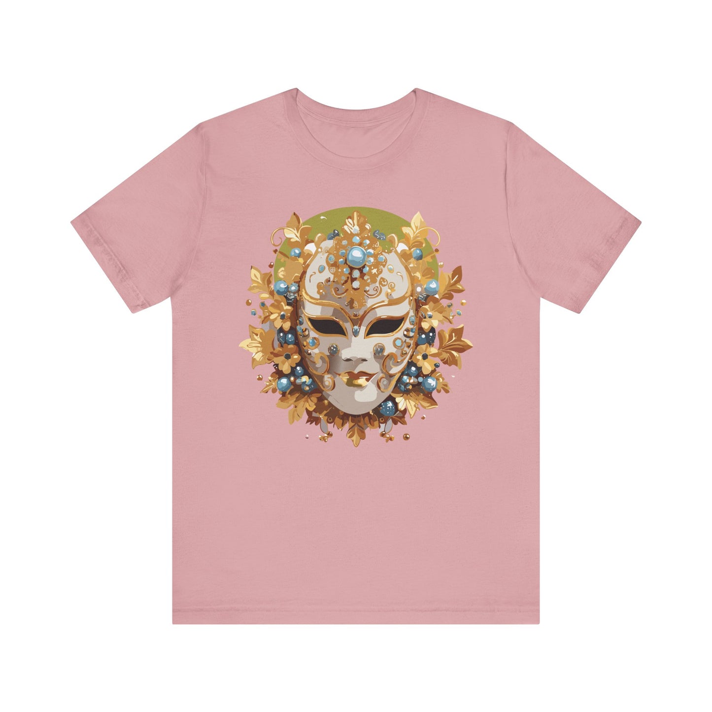 Mask Shirt, Shirt with Mask, Tee Shirt with Gold Face