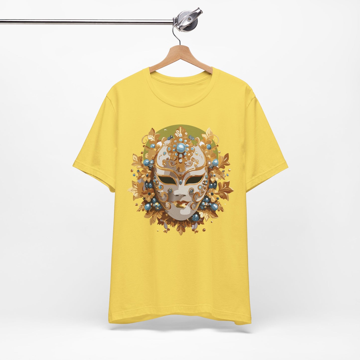 Mask Shirt, Shirt with Mask, Tee Shirt with Gold Face