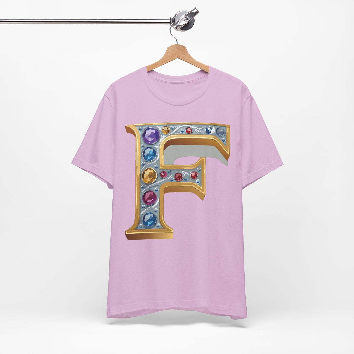Letter Shirt, Shirt with Letters, Tee Shirt with Gold Letter, Shirt with Antique Letters