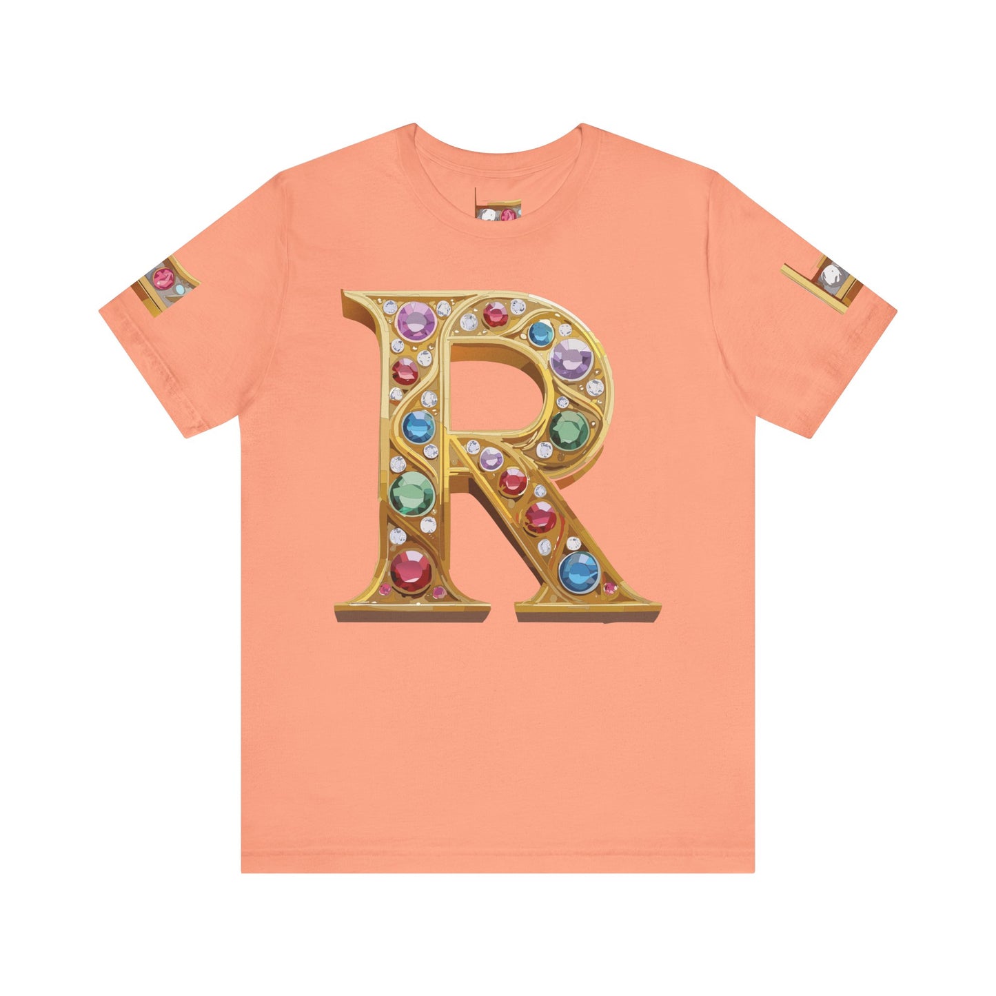 Letter Shirt, Shirt with Letters, Tee Shirt with Gold Letter, Shirt with Antique Letters
