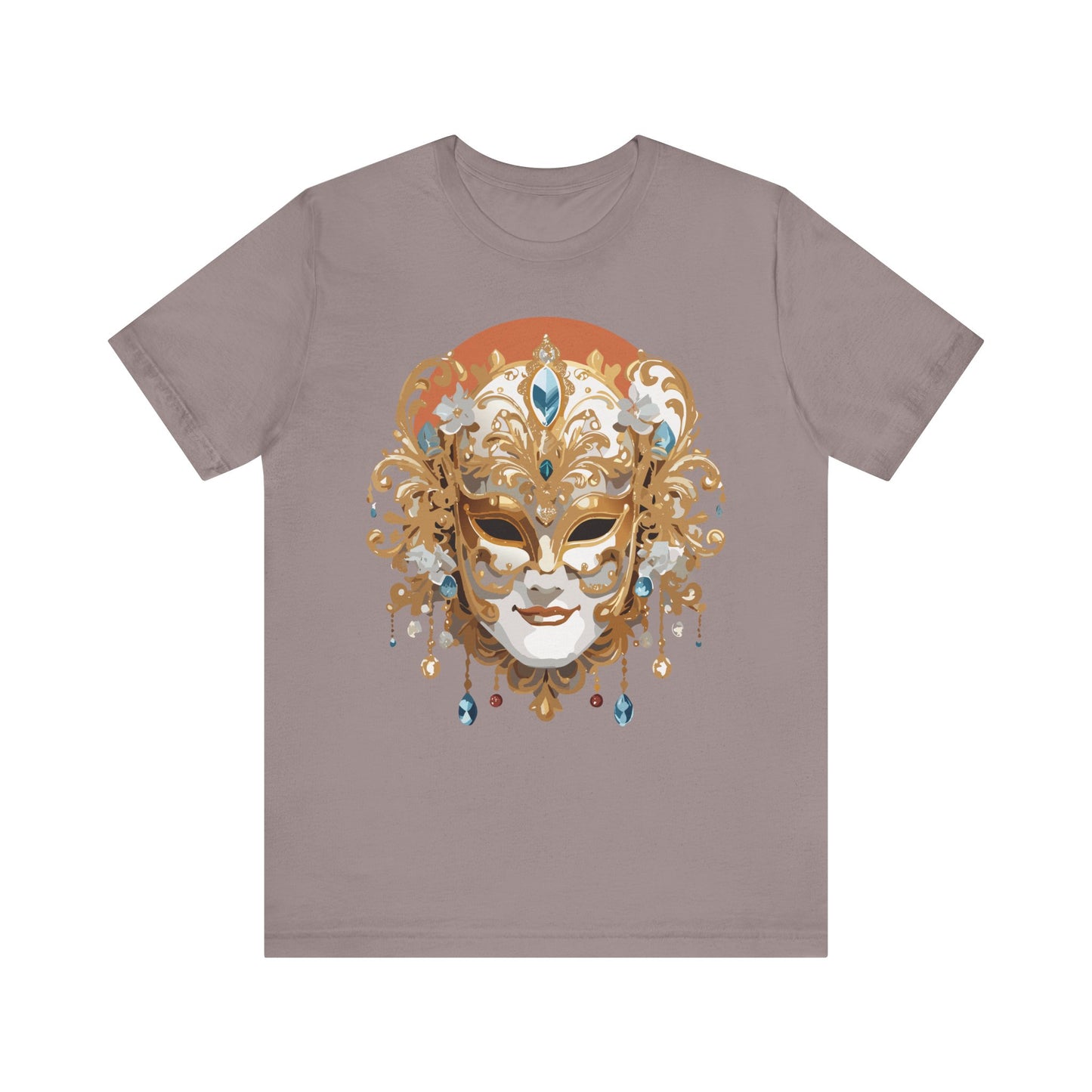 Mask Shirt, Shirt with Mask, Tee Shirt with Gold Face