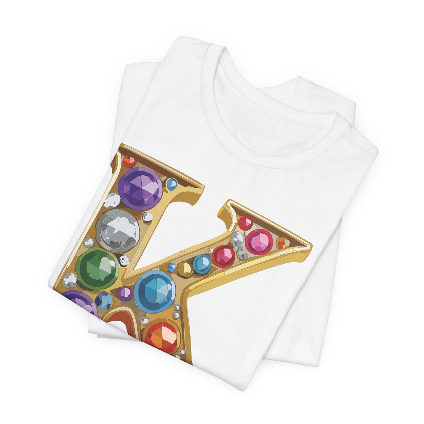 Letter Shirt, Shirt with Letters, Tee Shirt with Gold Letter, Shirt with Antique Letters