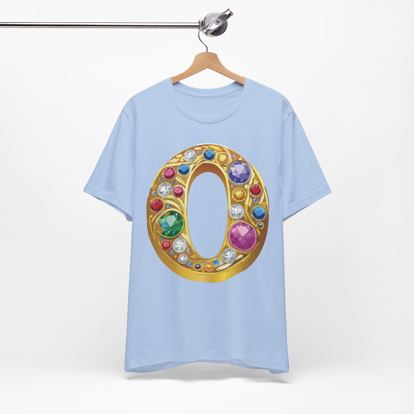 Letter Shirt, Shirt with Letters, Tee Shirt with Gold Letter, Shirt with Antique Letters