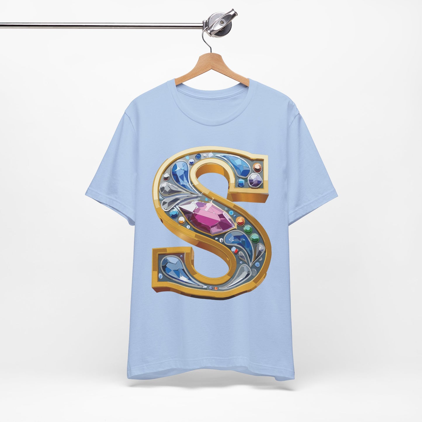 Letter Shirt, Shirt with Letters, Tee Shirt with Gold Letter, Shirt with Antique Letters