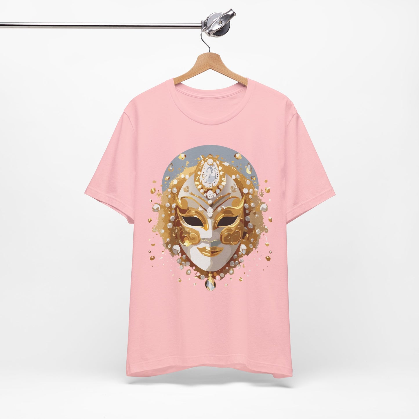 Mask Shirt, Shirt with Mask, Tee Shirt with Gold Face