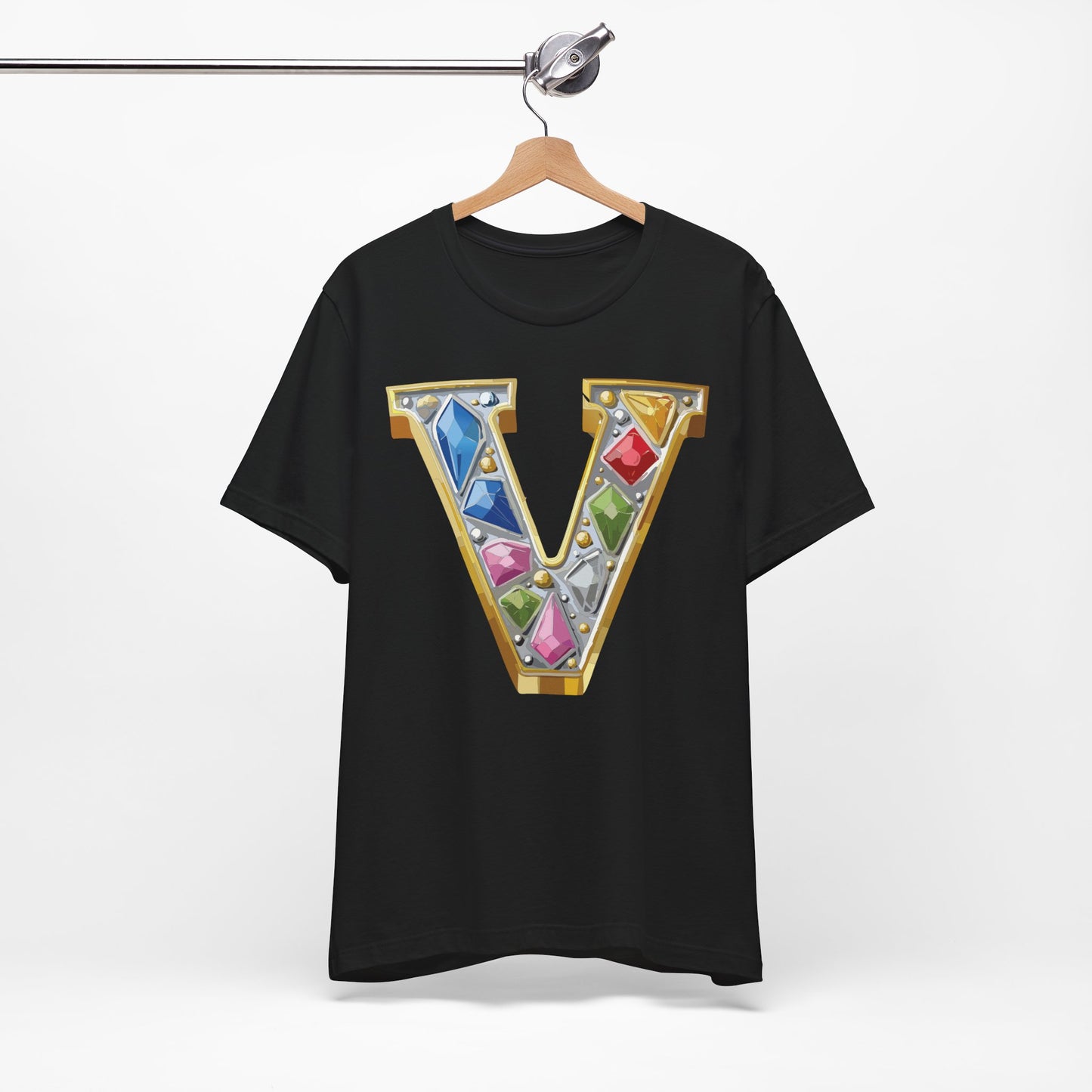Letter Shirt, Shirt with Letters, Tee Shirt with Gold Letter, Shirt with Antique Letters